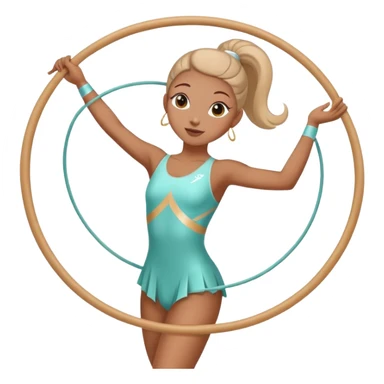 A rhytmic gymnastic gymnast Who is doing an enjambé with a hoop in her hands sticker