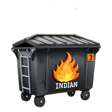 Flaming dumpster fire with the words "Indian government" on the dumpster. No typo. sticker