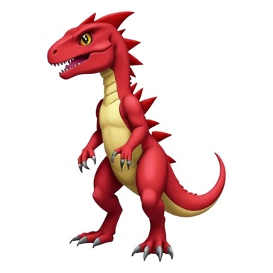  Cool Edgy Maroon Guilmon-Charmeleon-Digimon-Fakemon-Velociraptor full body sticker