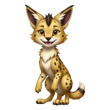 Epic Cute Dark Sergal-Serval-Vernid full body sticker