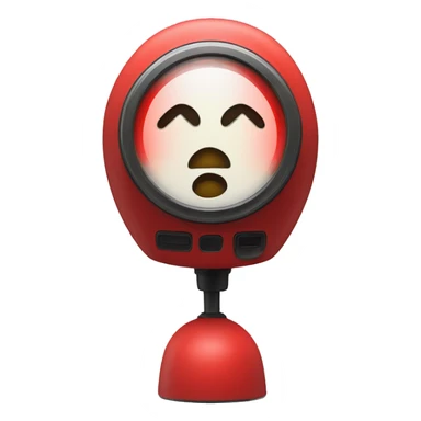 An alarm light with an anxious expression, red sticker
