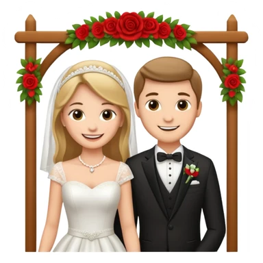 bride and groom in wedding setup sticker