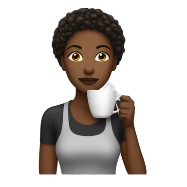 Black woman Drinking coffee  sticker