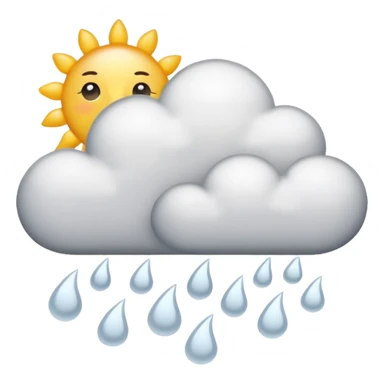 clouds with some snow showers and a tiny sun sticker