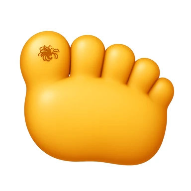 Make a foot emoji exactly like the reference image, in iOS emoji style. Same shape, color, and details, smooth and shiny. Add a subtle highlight. sticker