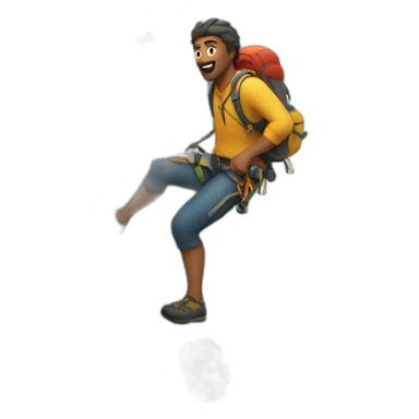 man climbing mountain sticker