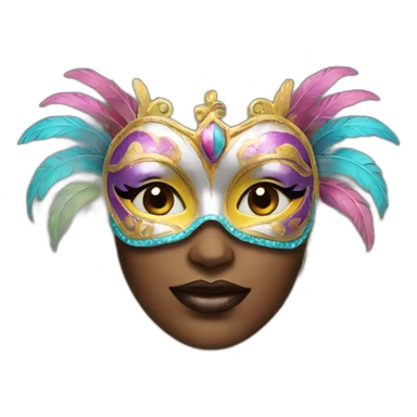 woman with carnival mask  sticker