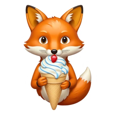 dondurma yiyen tilki sticker