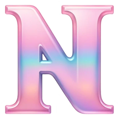 Iridescent pastel pink Font setting icon with letter H sticker