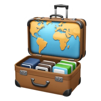 world with luggage cute sticker