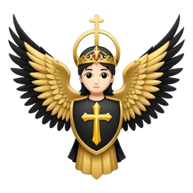 holy saint emblem with black wings sticker
