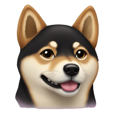 The Shiba inu is black in color with hearts in its eyes sticker