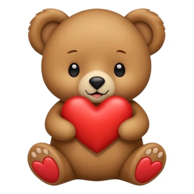 Osito con corazon i en el centro de corazon nombre agata sticker