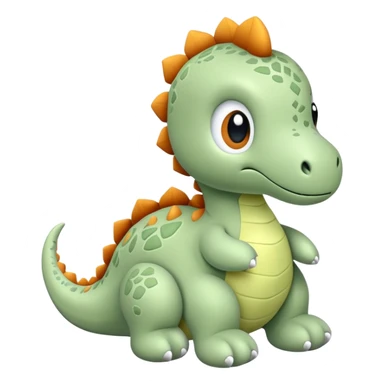Adorable cute sage green dinosaur stuffed toy sticker