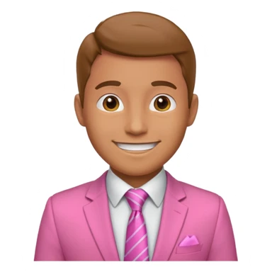 man with pink tie and blazer sticker