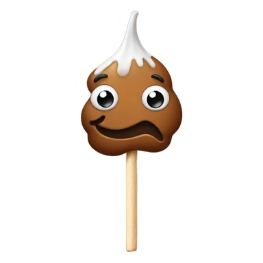 Poop emoji using toothpick  sticker