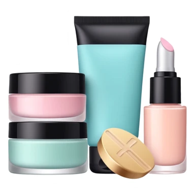 Productos de skincare aesthetic y maquillaje sticker