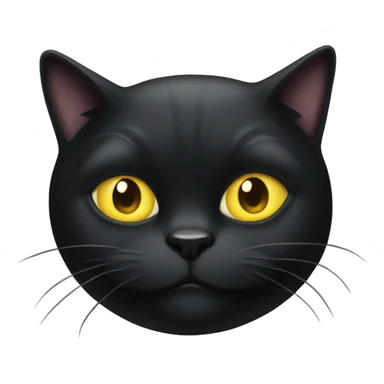 Really fat black cat with huge yellow eyes sticker