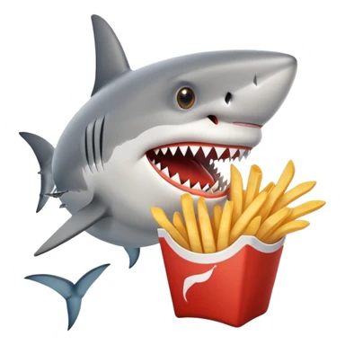 Shark with French fries sticker
