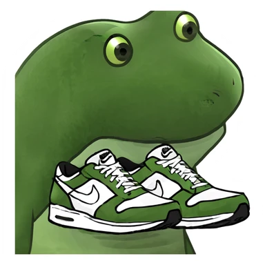 Tiburón con zapatos Nike con tres piernas sticker