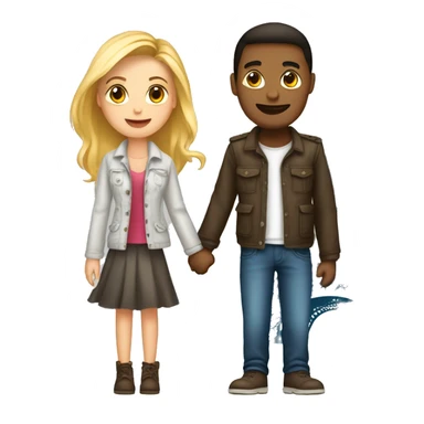 Boyfriend and girlfriend with Eiffel tower  sticker