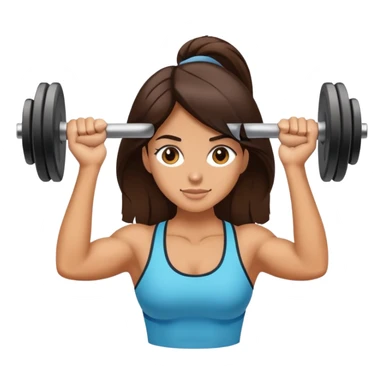 brunete women standing lifting weights sticker