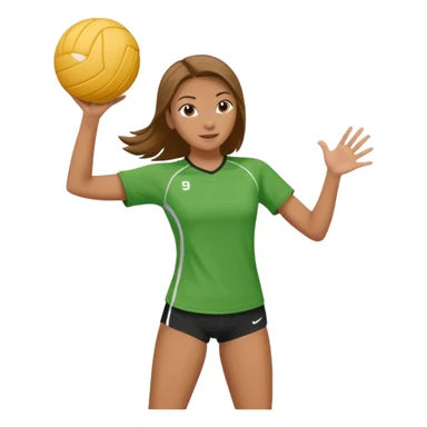 Girl playing volleyball green tshirt sticker