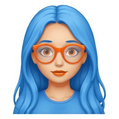 blue skinned orange glassed long haired girl sticker