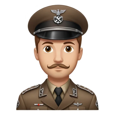 nazi SS soldier man with brown hair and facial hair sticker