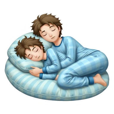 sleeping figure on pillow, full body sticker