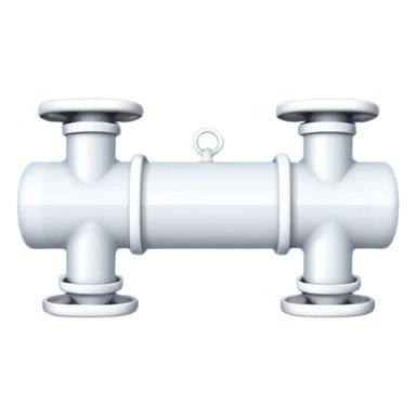 A pipeline emoji, minimalistic, blue and white, flat design sticker