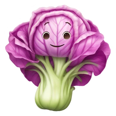 pink cabbage with happy face sticker