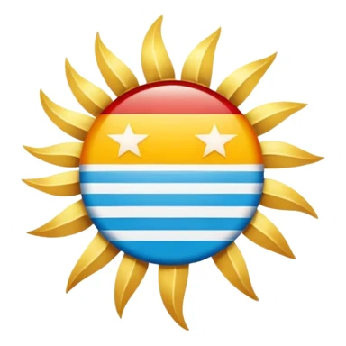 Create a flag proposal for Hispanic America, combining symbolic elements common to Hispanic-American countries:

AZUL CELESTE  
---------------------  
  ★   ★   ★   ★   ★  
     ☀  
---------------------  
VERMELHO  
```  
*(Sol central com estrelas acima, entre faixas azul e vermelha.)*   sticker