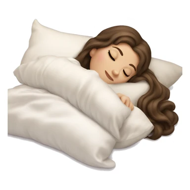 sleeping beauty brunette white girl with a silk pillow sticker