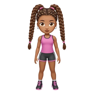 Black gym girl cute bratz doll sticker