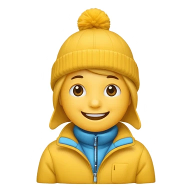 Generic Smile emoji in winter hat and jacket  sticker