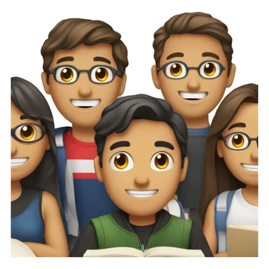 grupo de estudiantes coevaluando sticker