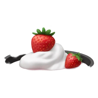 black bowl with strawberry smoothie and yogurt sticker