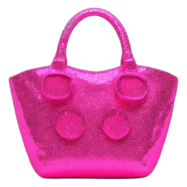 Sac rose fluo à paillettes sticker