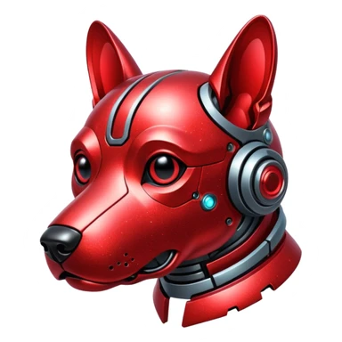 red glitter cyberpunk dog sticker