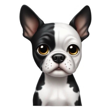Cute black and white Boston terrier  sticker