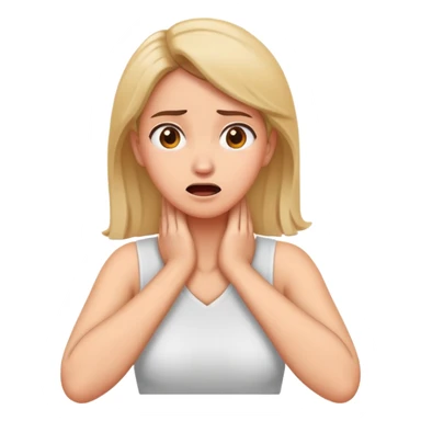 women with arms crossed and hands on neck panicking  sticker