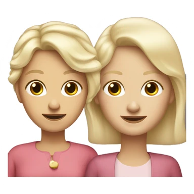 Blonde older mom and blonde daughter sticker