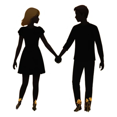 Romantic couple silhouette for 'Boyfriend' song sticker