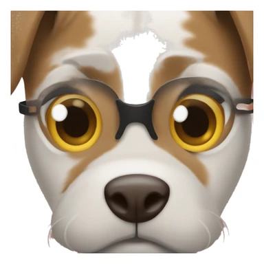 CREATE A DOG FACE EMOJI THAT HAS 1 SPOT AROUND EACH EYE sticker