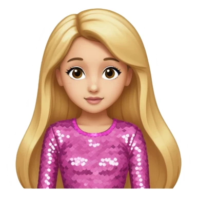 Ariana Grande with long golden blonde hair,  pink sequin outfit sticker