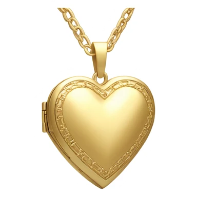 a gold heart shaped locket attached to thin gold chain  sticker