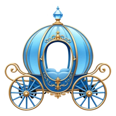 Cinderella round blue carriage sticker