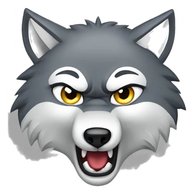 Face of Grey Wolf angry sticker