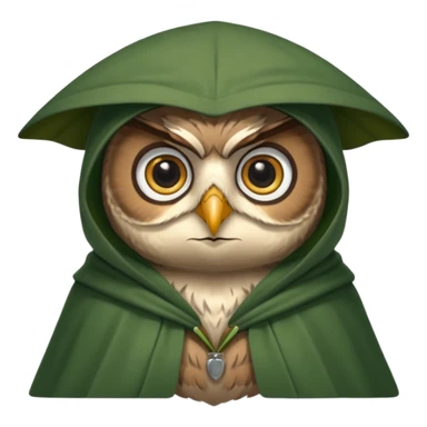 owl professor in green cloak  sticker